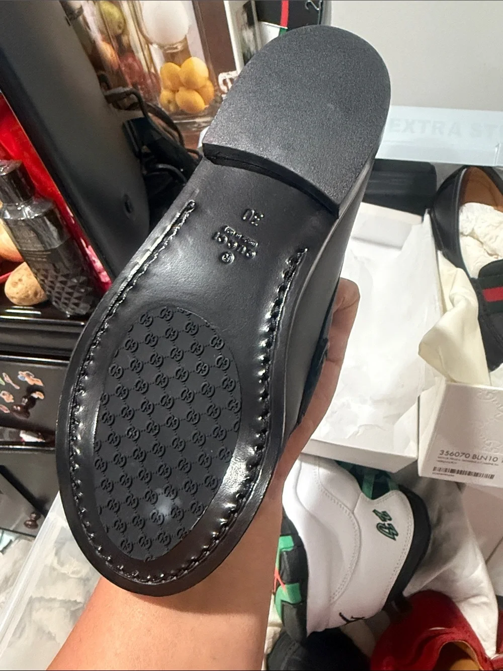 Gucci Black Leather Men’s Loafers with Red & Green Web Stripe